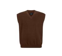 Krumba Men Oversized Sweater Gilet: Plus Size Big Tall V Neck Cotton Pullover Chocolate 6XL