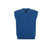 Krumba Men Oversized Sweater Gilet: Plus Size Big Tall V Neck Cotton Pullover Royal Blue 4XL