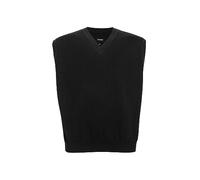 Krumba Men Oversized Sweater Gilet: Plus Size Big Tall V Neck Pullover Black 2XL
