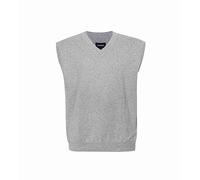 Krumba Men Oversized Sweater Gilet: Plus Size V Neck Cotton Pullover Charcoal 3XL