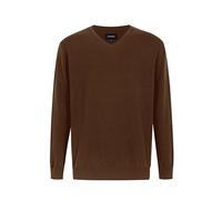 Krumba Mens Big Tall Jumper: Cotton Oversized Long Sleeve Light Kintted Causal Plus Pullovers Chocolate 3XL