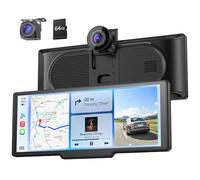 Krunia 9.26" Wireless Portable Car Play Screen with 4K Front & HD Rear Dual Dash Cam for Apple CarPlay & Android Auto with OTA Updates, Mirror Link, 5.0 Bluetooth, Voice Control, GPS Navigation, FM