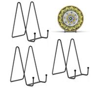 Kruodop 3 Pack 10 Inch Plate Stands for Display, Plate Holder Display Stand, Picture Frame Stand Black Metal Frame Holder Stands for Book,Small Easel,Decorative Plate,Photo and Platter,Tabletop Art