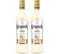 Krupnik Coconut Liqueur - Tropical and Creamy Polish Vodka Liqueur, Crafted from Cream, Milk and Vodka, Perfect as a Digestif, for Sipping, Cocktails, Coffees and Desserts 16% ABV, 50cl (Pack of 2)