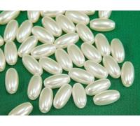 KRUPOVIUS 500pcs Cream White Rice Pearl Beads 3x6mm, Artificial Plastic Oval Loose Spacer Beads for Jewelry Making, DIY Necklaces, Bracelets, Wedding Decor, and Embroidery Crafts