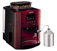 Krups Compact Cappucino Super Automatic Coffee Maker 15 Bar LCD Display 3 Levels Intensity 20 ml to 220 ml Cleaning and Descaling Program, Integrated Grinder, Milk Jug