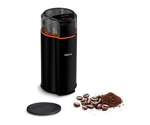 Krups Electric Coffee Grinder, Stainless Steel Blade, Power 175 W, Silent and Versatile Grain Grinder, Dishwasher Safe, Simple Operation, Silent Vortex Black GX332810