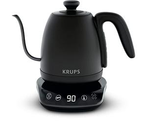 Krups Electric Kettle, Versatile, Tea or Coffee, 8 Temperatures, Swan Neck Pourer, 30 Mins, One Touch Boil, Removable Lid, Café Control BW923810