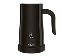Krups Electric Milk Frother, Hot and Cold Foam, Non-Stick Jug, Black | One-Touch Control, 360 Degree Rotating Base, Auto Shut-Off, Measuring Marks, Easy Cleaning, XL1008