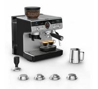 Krups Xp801Tg0 Precision Steam & Pump Espresso Coffee Machine With Grinder In Black & Stainless Steel