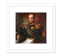 Kruseman Portrait Godart Alexander Gerard Philip 8X8 Inch Square Wooden Framed Wall Art Print Picture with Mount Artery8 White One Size