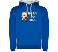 Kruskis Born To Ride Two-colour Hoodie Blue L Men
