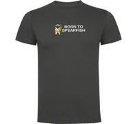 Kruskis Born To Spearfishing Short Sleeve T-shirt Grey S Men