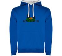 Kruskis Happy Camping Two-colour Hoodie Blue M Men