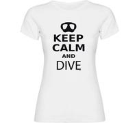 Kruskis Keep Calm And Dive Woman Short Sleeve T-shirt White 2XL Woman