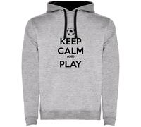 Kruskis Keep Calm And Play Football Two-colour Hoodie Grey M Men