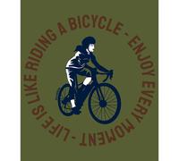 Kruskis Life Is Like Riding Short Sleeve T-shirt Green 2XL Men 2XL Dark Army Green