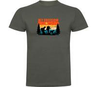 Kruskis My Freedom Short Sleeve T-shirt Green,Grey XL Men