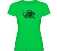 Kruskis Psychedelic Octopus Woman Short Sleeve T-shirt Green 2XL Woman
