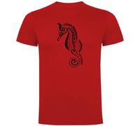 Kruskis Seahorse Tribal Short Sleeve T-shirt Red M Men