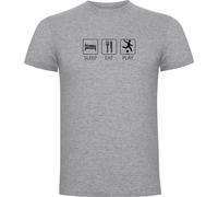 Kruskis Sleep Eat And Play Football Short Sleeve T-shirt Grey XL Men