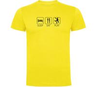 Kruskis Sleep Eat And Play Football Short Sleeve T-shirt Yellow 2XL Men