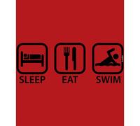 Kruskis Sleep Eat And Swim Short Sleeve T-shirt Red 3XL Men