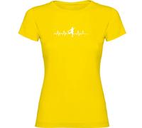 Kruskis Soccer Heartbeat Short Sleeve T-shirt Yellow 2XL Woman