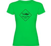 Kruskis Surf At Own Risk Short Sleeve T-shirt Green 2XL Woman