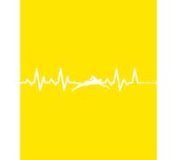 Kruskis Swimming Heartbeat Short Sleeve T-shirt Yellow M Woman