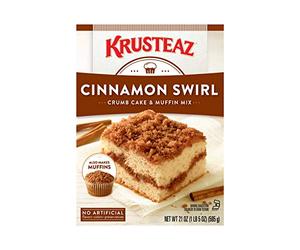 Krusteaz Cinnamon Swirl Crumb Cake and Muffin Mix 21-Ounce Boxes Pack of 4