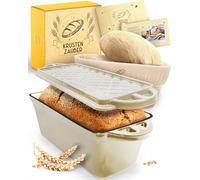 KRUSTENZAUBER Bread Baking Mould with Lid for Homemade Bread | Accompanied entry for baking your own bread, loaf tin bread with lid and proofing basket for oven-fresh bread with crispy