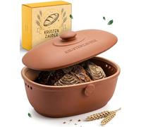 KRUSTENZAUBER Ceramic Bread Bin for Bread Storage - Modern Bread Box with Lid - Bread Box Ideal for Fresh Bread & Rolls - Bread Storage Box for Kitchen & Breakfast Table - Ceramic Bread Pot