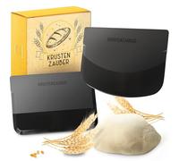 KRUSTENZAUBER Dough Scraper Set of 2 - Dough Card, Dough Spac Flexible Dough Scraper or Dough Spatula in 2 Shapes as Bread Baking Accessories - Ideal for Scraping, Shaping, Smoothing and Portioning