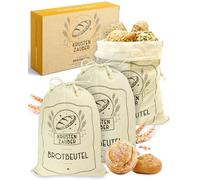 KRUSTENZAUBER Linen Bread Bags Set of 3 - 3 x Linen Bags 40 x 30 cm for Bread Storage - Ideal Bread Bag, Bread Bag, Bread Bag, Bread Bag, Bread Storage, Fresh