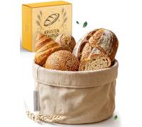KRUSTENZAUBER Modern Fabric Bread Basket, Washable, 20cm Diameter, Environmentally Friendly, Perfect for Bread and Rolls, Breakfast, Kitchen and Dining Table