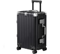 Krute Luggage with Aluminum Frame, Black, Carry-on (20 Inch), Hard