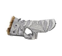Kruuse Buster Quilted Active Dog Coat With Faux Fur Trim Grey (Xx-Small)