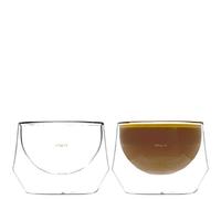 KRUVE IMAGINE Coffee Cups - Handcrafted Double-Wall Glass Cups (Set of 2, 6.5oz/200ml) - Perfect for Latte Art & Espresso - Durable Borosilicate Glass - Ideal for Coffee Mugs Lovers - Cappuccino