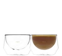 KRUVE IMAGINE Coffee Cups - Handcrafted Double-Wall Glass Cups (Set of Two, 8.5oz/250ml) - Perfect for Latte Art and Espresso - Durable Borosilicate Glass - Ideal for Coffee Mugs Lovers - Latte