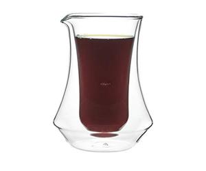 KRUVE Pique Coffee Carafe - Elegant Double-Wall Glass Design, 10oz (300ml) Capacity for Perfectly Brewed Coffee, Ideal for Entertaining Guests, Keeps Your Brew Hot and Hands Cool