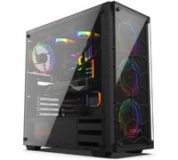 Krux LEDA ATX Mid Tower Computer Case, Black