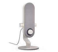 KRUX Pin White, USB Type C Microphone, Volume Control, Mute Button, Interchangeable Front Panel, 3.5 mm Minijack Headphone Output