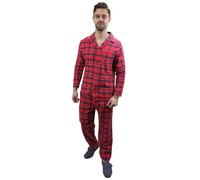 KRUXADER Mens Cotton Flannel Pajamas PJ's Winter Warm PJs (XL, Red Parade)