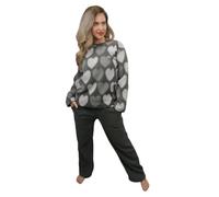 KRUXADER Womens Warm Fleece Winter PJ Pyjama Set Night Wear PJ’s 8-26 (12-14, Carme Grey)