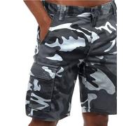 Kruze | Mens Cargo Camo Shorts - Light Grey / 46W