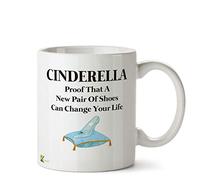 Kruzroyal Cinderella Shoes Can Change Your Life Mug | Fairytale Princess Humour Ceramic Coffee Tea Cup Gift for Shoe Lovers, Fashionistas & Dreamers