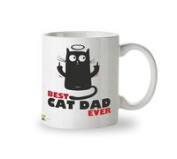 Kruzroyal DZ071 Best Cat Dad Ever/Cat Lover Coffee Tea Mug | Rude Gift for Men, Husband | Novelty Coffee Cup, Father's Day, Birthday Present for Him, 11oz