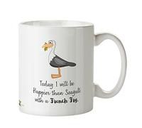 Kruzroyal DZ176 Today i Will be Happier Than Seagull with a Frech Fry Funny Novelty Great Gift Idea Coffee Tea Mug