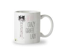 Kruzroyal DZ287 Beware Crazy Giraffe Lady Funny Novelty Great Gift Idea Coffee Tea Mug